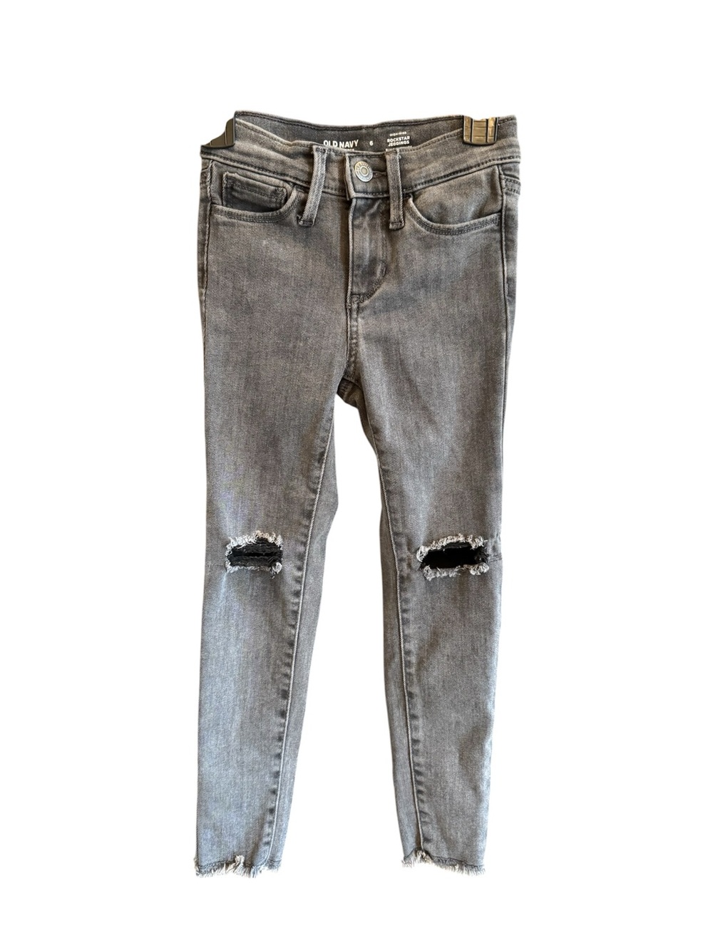 Girls sz 6!Old Navy Gray Ripped Skinny Jeans